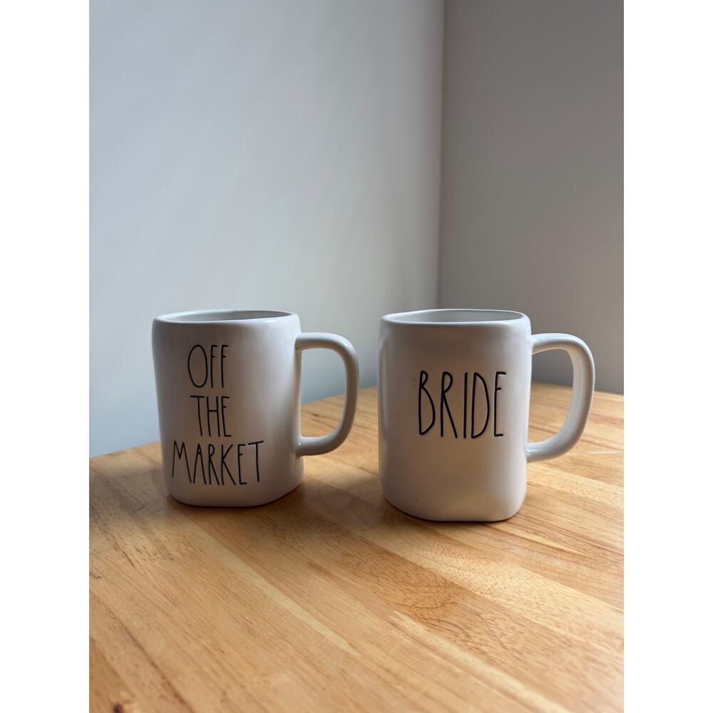 Rae Dunn Bride & Off The Market Mug Set Wedding Engagement Bridal Shower Gift - Picture 2 of 6